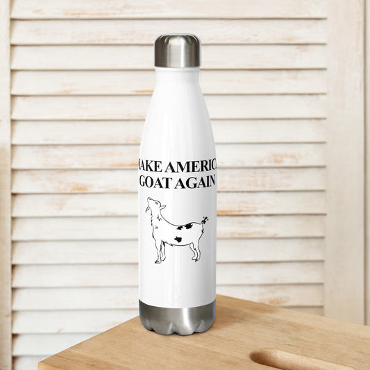 MAKE AMERICA GOAT AGAIN (featuring Patches the Goat) Stainless steel water bottle