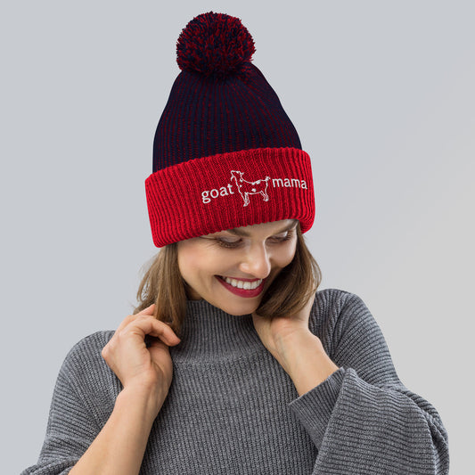 "goat mama" Pom-Pom Beanie